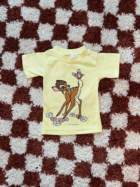 Vintage Disney Yellow Bambi Graphic Short Sleeve Tee